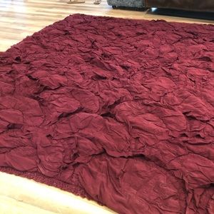 Anthro Queen Rivulets Bedspread Raspberry Burgundy